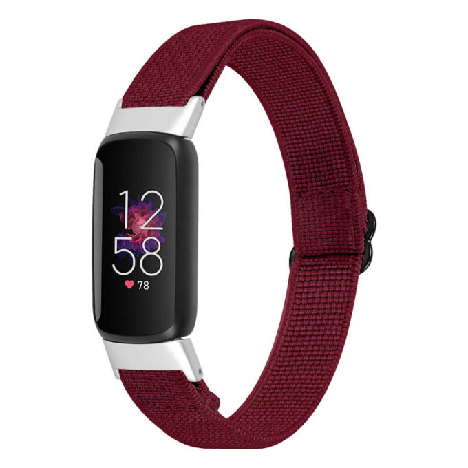 fb.ny40.6 Main Sangria Red StrapsCo Patterned Nylon Strap for Fitbit Luxe