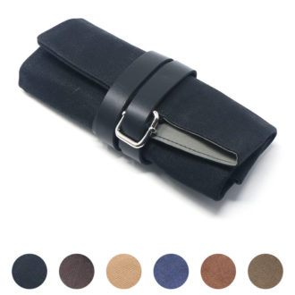 wr6 Gallery Black StrapsCo Waxed Canvas Watch Roll for 4 Watches Nylon Leather