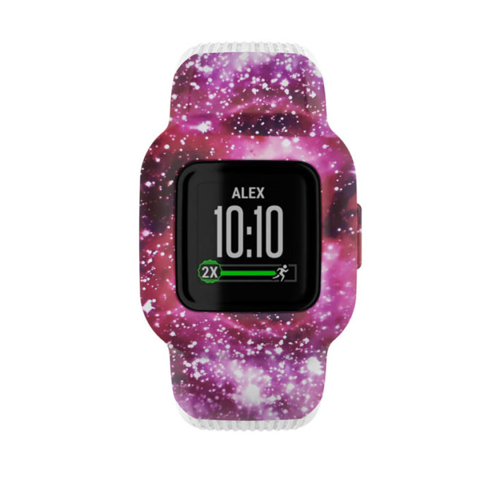 g.r59.g Front Pink Nebula StrapsCo Silicone Strap for Garmin Vivofit Jr. 3 Rubber Watch Band
