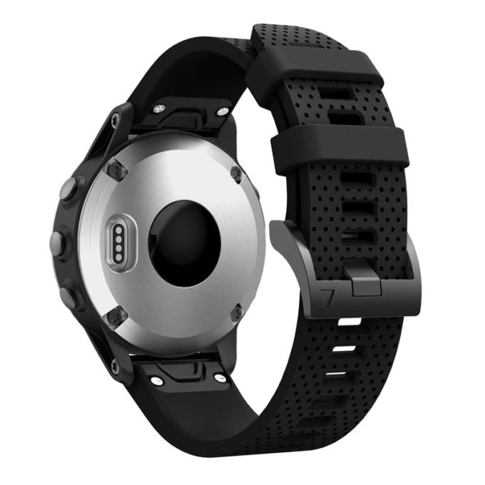 g.r71.1 Back Black StrapsCo Silicone Strap for Garmin Fenix 5S Rubber Watch Band