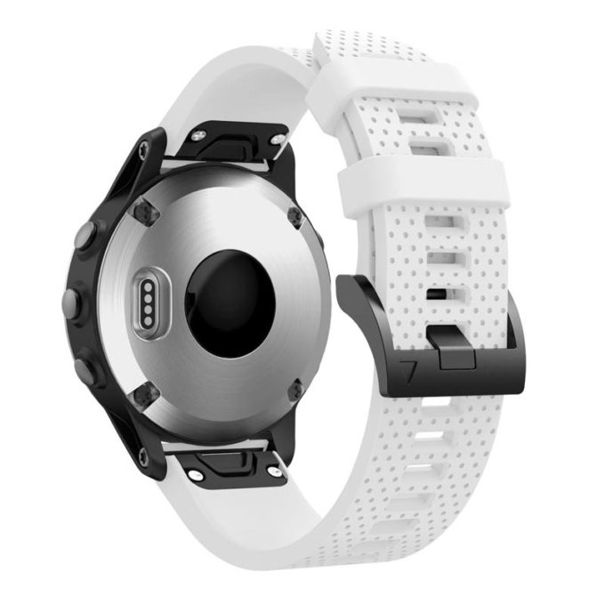 g.r71.22 Back White StrapsCo Silicone Strap for Garmin Fenix 5S Rubber Watch Band