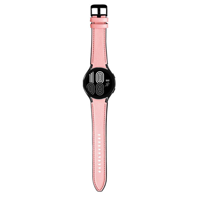 s.l1.13 Main Pink StrapsCo Genuine Leather Silicone Hybrid Strap for Samsung Galaxy Watch 4 Rubber Band
