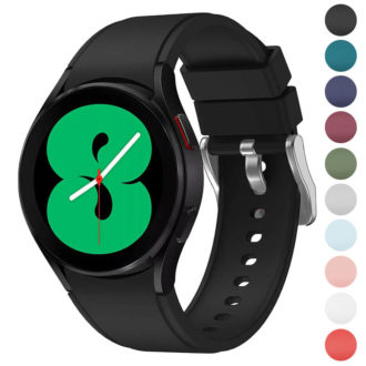 s.r26 Gallery Black StrapsCo Silicone Strap for Samsung Galaxy Watch 4 Rubber Watch Band