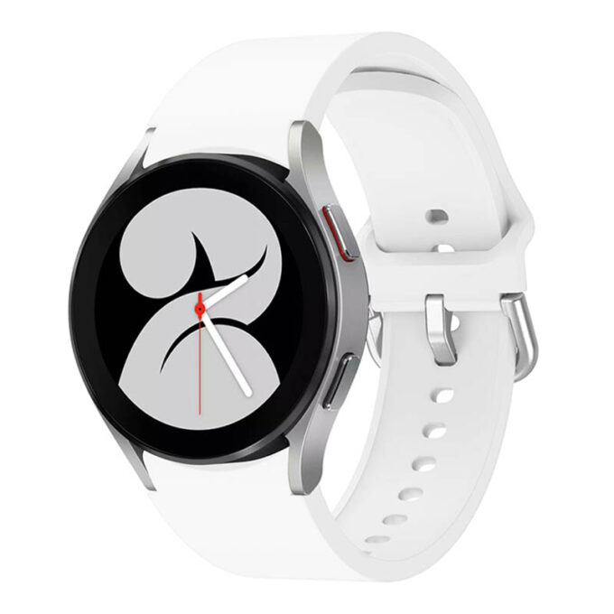 s.r27.22 Main White StrapsCo Rubber Sport Strap for Samsung Galaxy Watch 4 Silicone Band