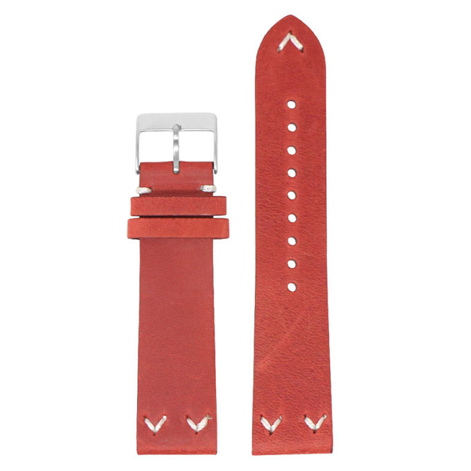 ds22.6 Main Bordeaux DASSARI V Stitch Vintage Distressed Leather Watch Band Strap Quick Release 18mm 19mm 20mm 21mm 22mm 24mm