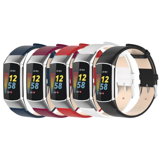 Fb.l45 All Color StrapsCo Genuine Leather Strap For Fitbit Charge 5 Band