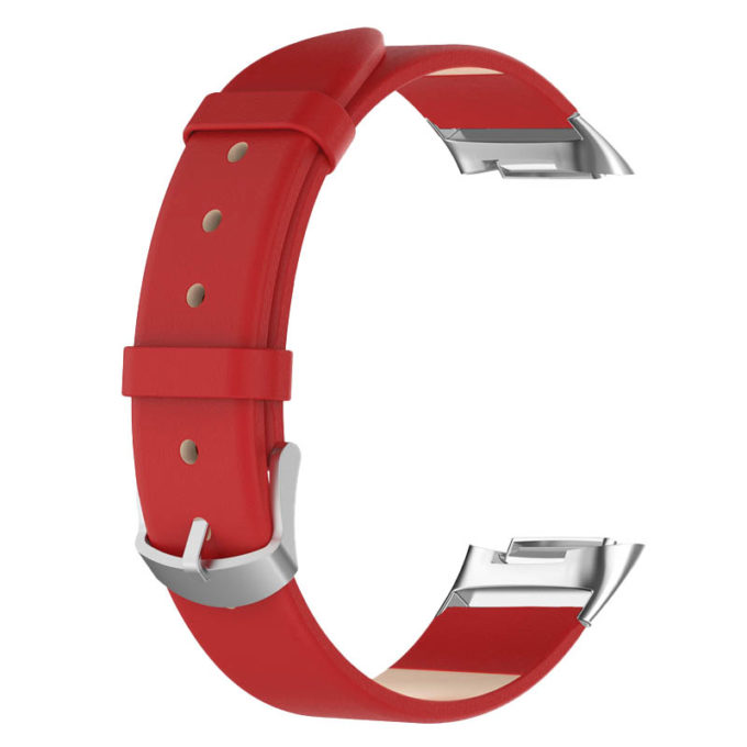 Fb.l45.6 Back Cherry Red StrapsCo Genuine Leather Strap For Fitbit Charge 5 Band