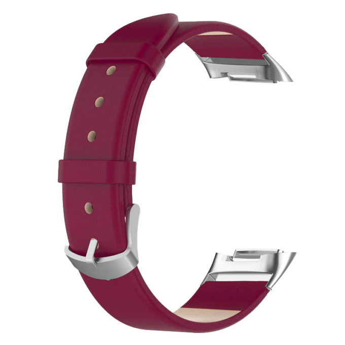 Fb.l45.6a Back Sangria Red StrapsCo Genuine Leather Strap For Fitbit Charge 5 Band