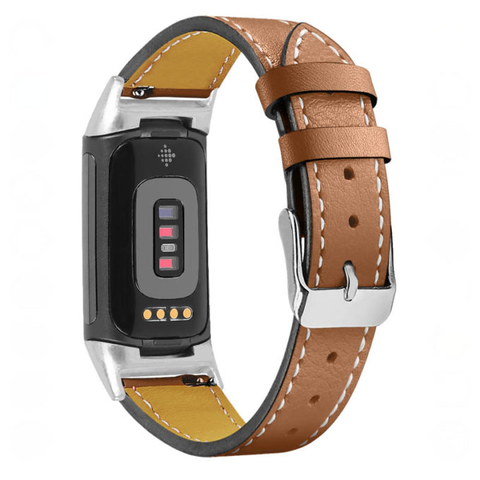 Fb.l46.2 Main Brown StrapsCo Genuine Leather Band For Fitbit Charge 5