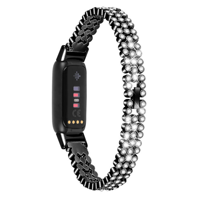 fb.m149.mb Main Black StrapsCo Rhinestone Strap for Fitbit Luxe Stainless Steel Metal