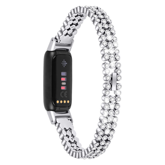 fb.m149.ss Main Silver StrapsCo Rhinestone Strap for Fitbit Luxe Stainless Steel Metal