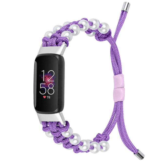 fb.ny36.18 Main Purple StrapsCo Adjustable Bead Strap for Fitbit Luxe Nylon Canvas Strap Band