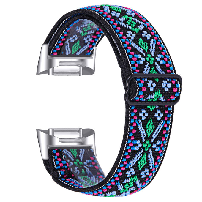 Fb.ny44.19 Main Woven Pattern 7 StrapsCo Pattern Nylon Strap For Fitbit Charge 5 Canvas Band Canvas Band