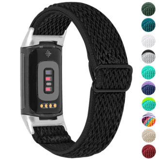 Fb.ny45 Gallery (Black) StrapsCo Nylon Strap For Fitbit Charge 5 Canvas Band
