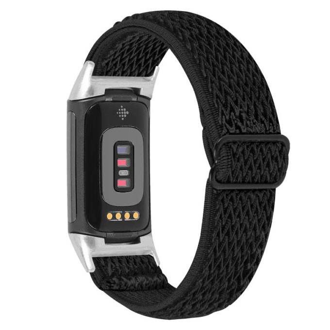 Fb.ny45.1 Main Black StrapsCo Nylon Strap For Fitbit Charge 5 Canvas Band