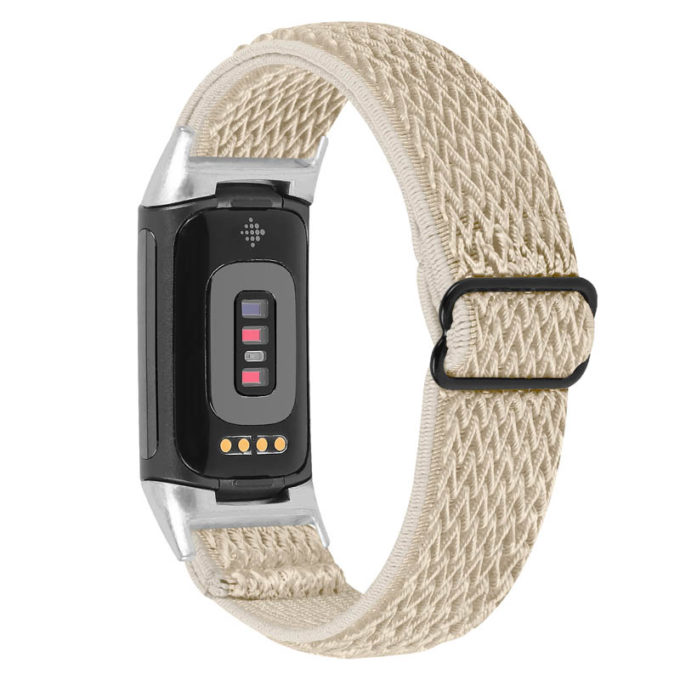 Fb.ny45.17 Main Beige StrapsCo Nylon Strap For Fitbit Charge 5 Canvas Band