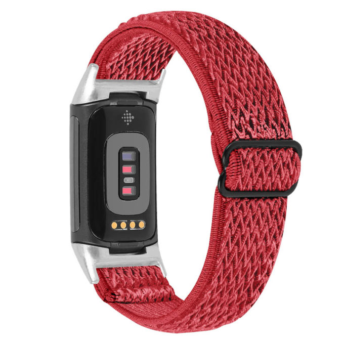 Fb.ny45.6 Main Red StrapsCo Nylon Strap For Fitbit Charge 5 Canvas Band