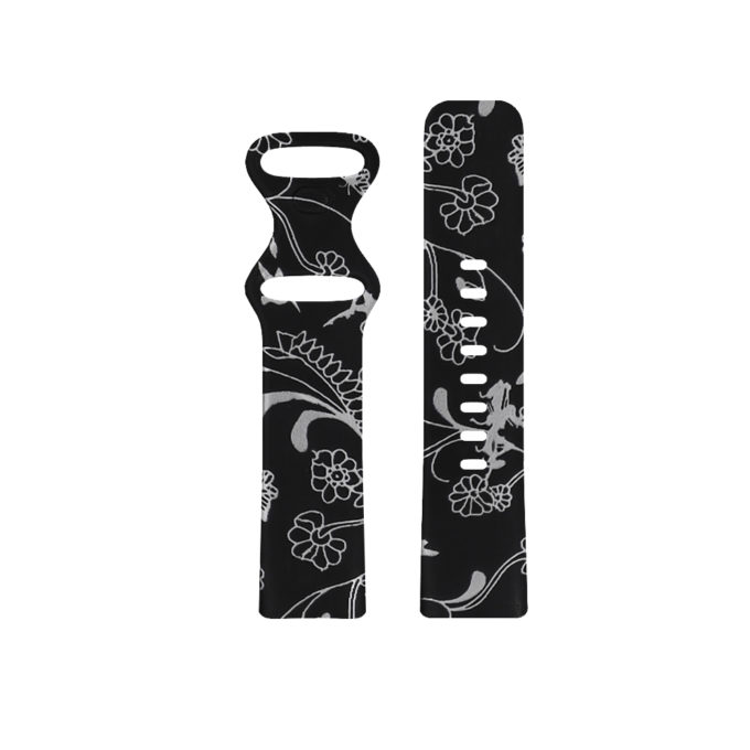 Fb.r70.c Upright Bloom StrapsCo Pattern Infinity Band For Fitbit Charge 5 Silicone Rubber Strap