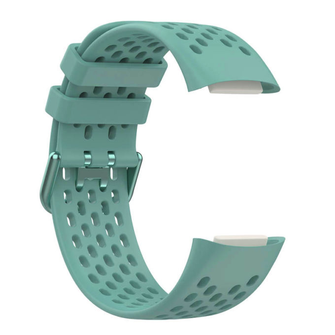 Fb.r71.11 Alternate Green StrapsCo Rubber Sport Band For Fitbit Charge 5 Silicone Strap