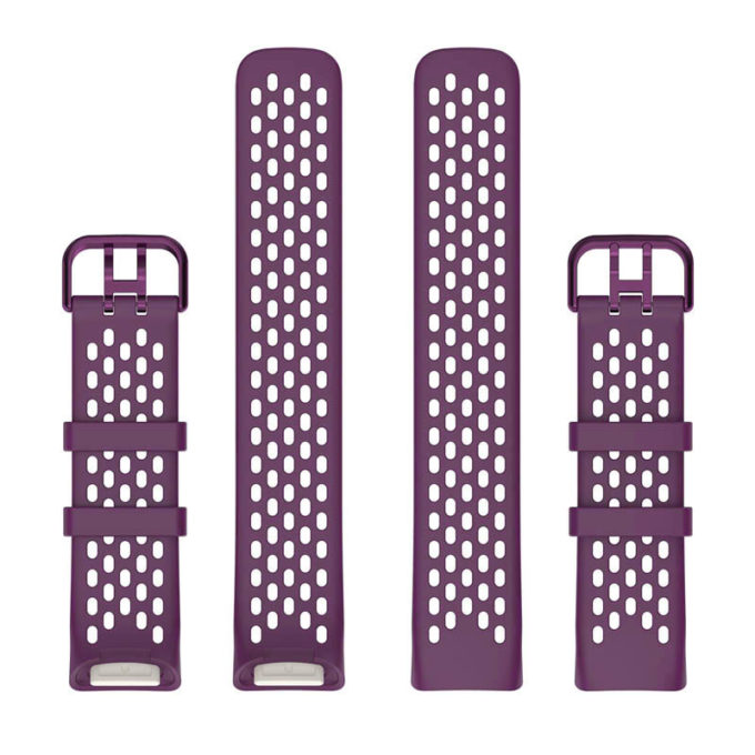 Fb.r71.18 Upright Dark Purple StrapsCo Rubber Sport Band For Fitbit Charge 5 Silicone Strap