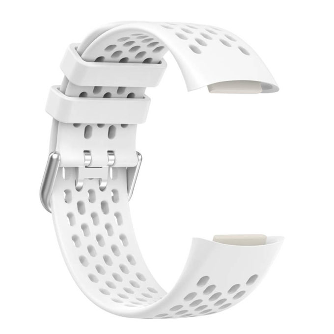 Fb.r71.22 Alternate White StrapsCo Rubber Sport Band For Fitbit Charge 5 Silicone Strap