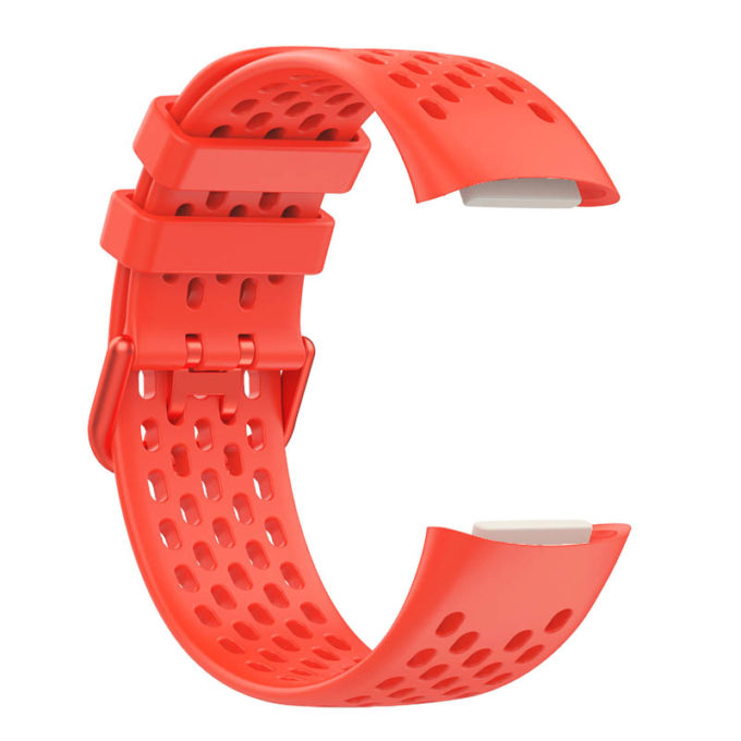 Fb.r71.6 Alternate Red StrapsCo Rubber Sport Band For Fitbit Charge 5 Silicone Strap