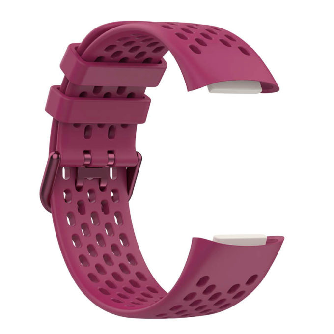 Fb.r71.6a Alternate Sangria Red StrapsCo Rubber Sport Band For Fitbit Charge 5 Silicone Strap