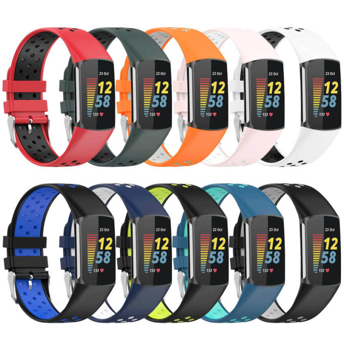 Fb.r75 All Color StrapsCo Sport Band For Fitbit Charge 5 Silicone Rubber Strap
