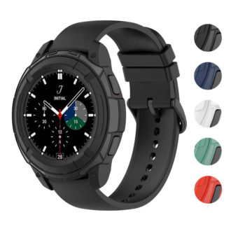 s.pc7 Gallery Black StrapsCo Protective Case for Samsung Galaxy Watch 4 TPU Shield Guard