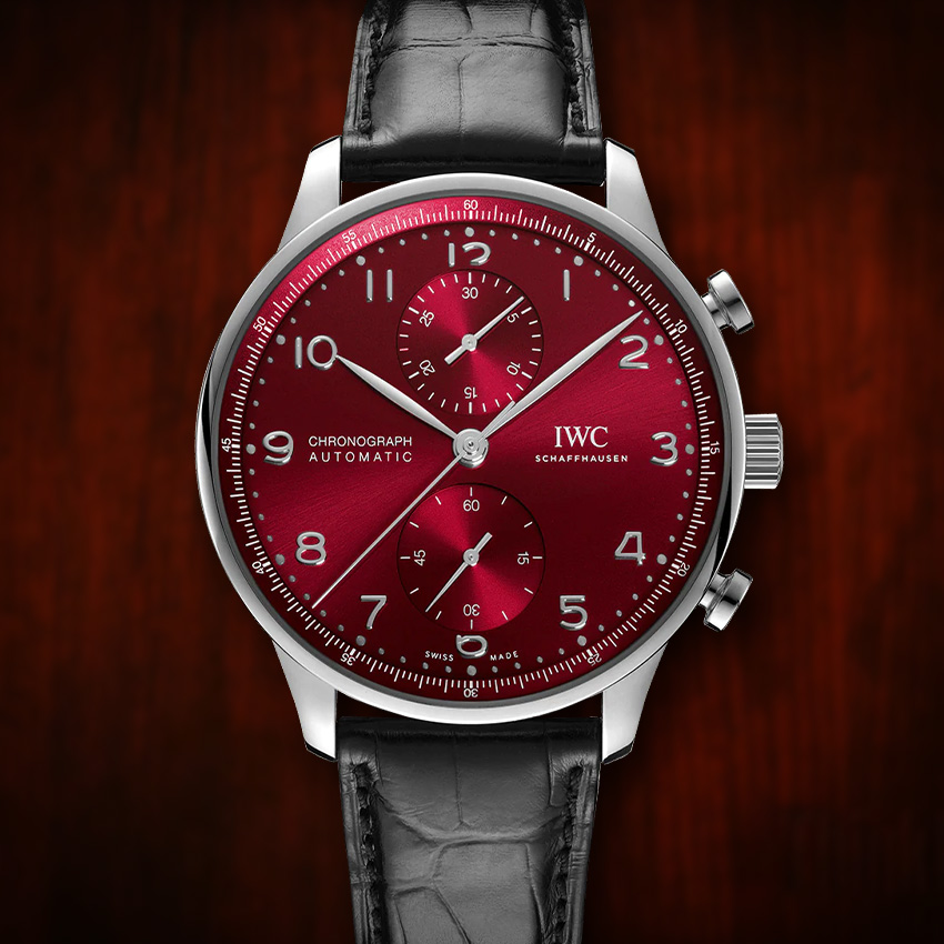 Top Red Dial Watches To Wear For Holidays IWC Portugieser Chronograph