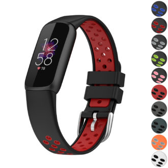 Fb.r68 Gallery StrapsCo Perforated Rubber Sport Strap For Fitbit Luxe Silicone