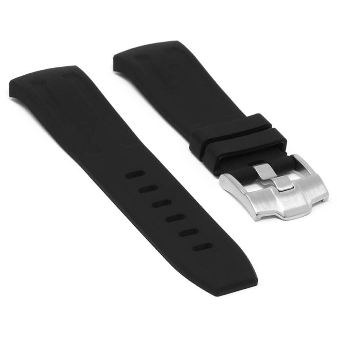 r.ap1 .1.bs Angle Black with Silver Buckle StrapsCo Silicone Rubber Watch Band Strap for Audemars Piguet Royal Oak Concept