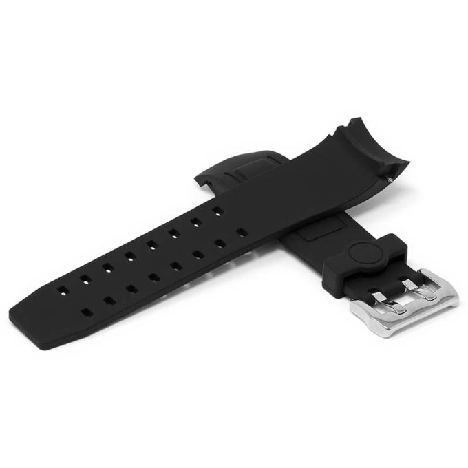 r.bv1 .1 Cross Black StrapsCo Silicone Rubber Watch Band Strap with Curved Ends for Bvlgari Watches