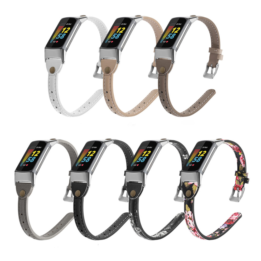 Slim Leather Band for Fitbit Charge 5 StrapsCo