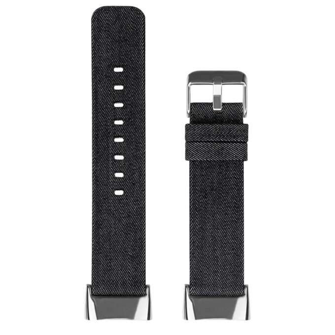 fb.ny48.1a Upright Black Denim strapsco Canvas Band for Fitbit Charge 5