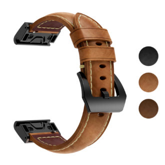 g.l5.2 Main Gallery StrapsCo QuickFit 20 Leather Watch Band Strap for Garmin Fenix 5S