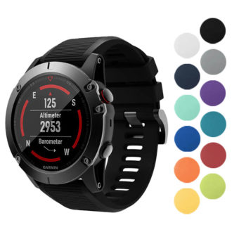 g.r70 Gallery Black StrapsCo Silicone Strap for Garmin Fenix 5X 1