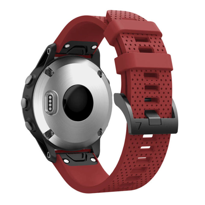 g.r71.6 Back Red StrapsCo Silicone Strap for Garmin Fenix 5S Rubber Watch Band 1