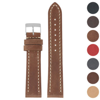 Df3 Gallery (Fawn) StrapsCo Vintage Leather Strap With Stitching