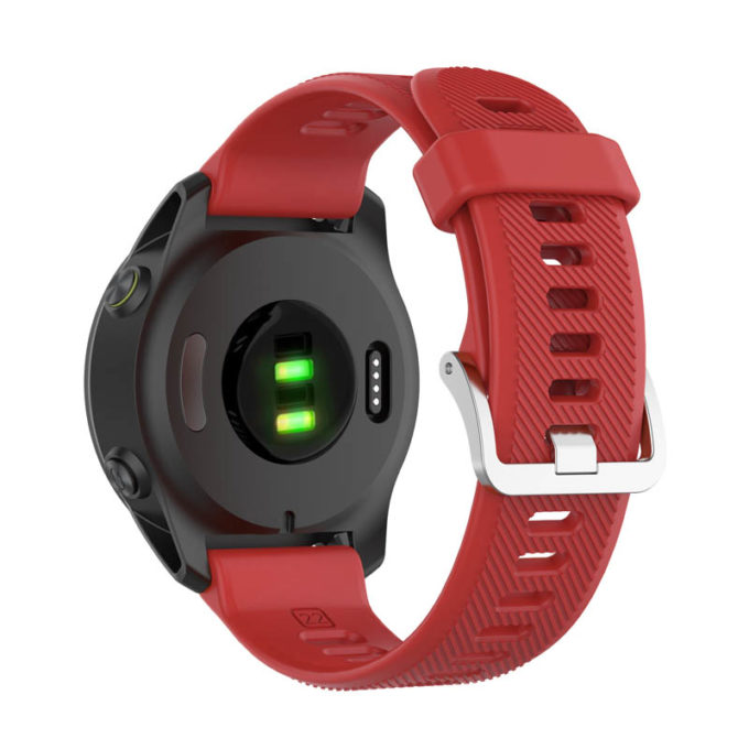 g.r62.6 Back Red StrapsCo Silicone Strap for Garmin Forerunner745 Rubber Watch Band