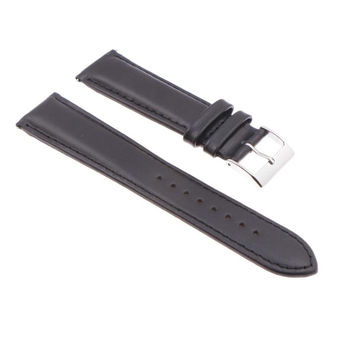 st18.1.1 Angle Black Padded Smooth Leather Watch Band Strap