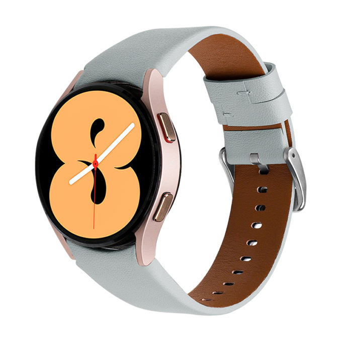 s.l2.7 Main Smooth Leather Strap for Samsung Galaxy Watch 4 Grey StrapsCo Genuine Leather Watch Band