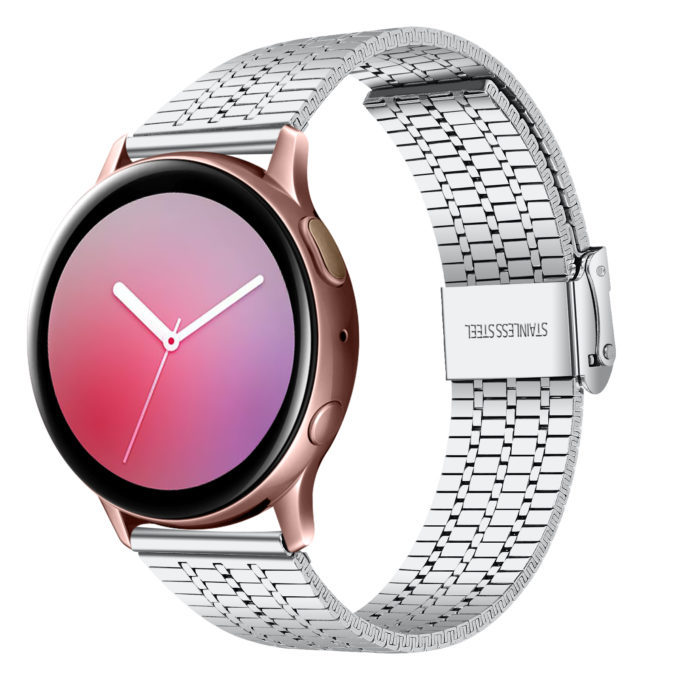 s.m12.ss Main Silver StrapsCo Tapered Stainless Steel Strap for Samsung Galaxy Watch 3