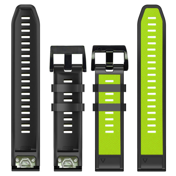 g.r76.11a.1 Black Lime Upright StrapsCo Perorated Rubber Sport Strap for Fenix 6X 6