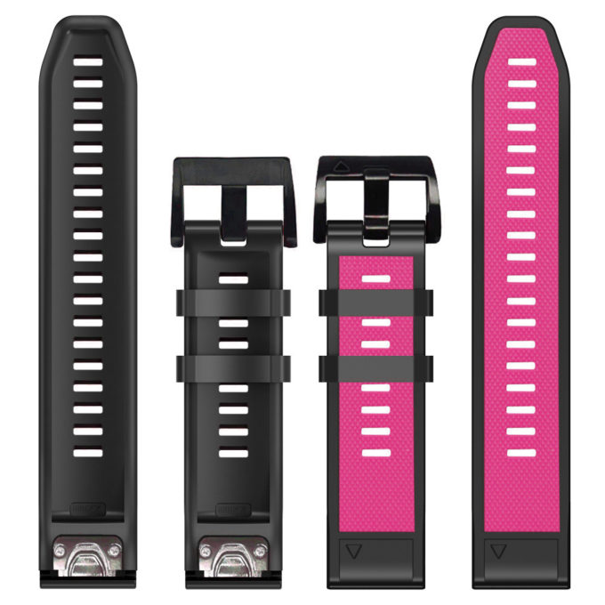 g.r76.13.1 Black Pink Upright StrapsCo Perorated Rubber Sport Strap for Fenix 6X 6