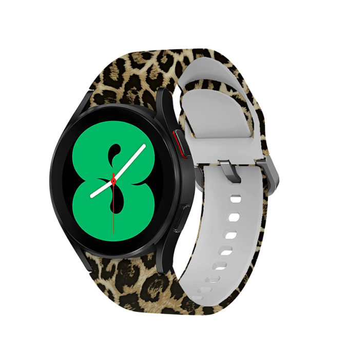 s.r30.b Main Leopard Print StrapsCo Patterned Silicone Strap for Samsung Galaxy Watch 4 Rubber Watch Band