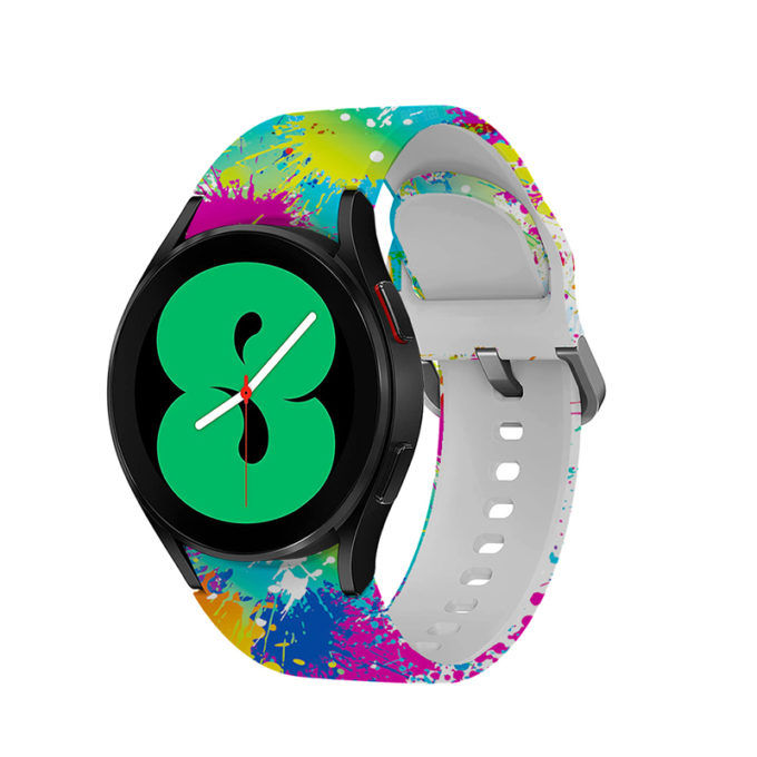 s.r30.c Main Paint Splatter StrapsCo Patterned Silicone Strap for Samsung Galaxy Watch 4 Rubber Watch Band