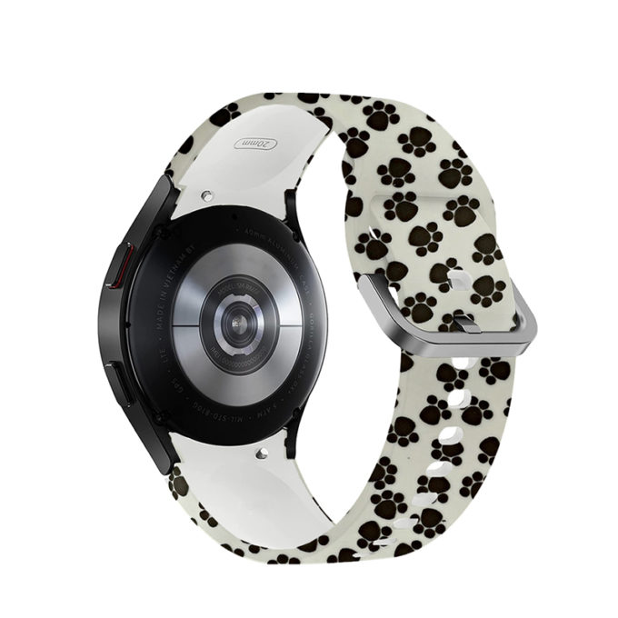 s.r30.h Back Paw Print StrapsCo Patterned Silicone Strap for Samsung Galaxy Watch 4 Rubber Watch Band
