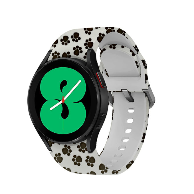 s.r30.h Main Paw Print StrapsCo Patterned Silicone Strap for Samsung Galaxy Watch 4 Rubber Watch Band