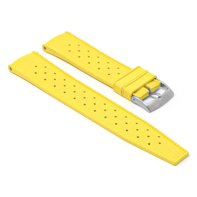 fk6.10 Angle Yellow DASSARI Classic Tropical Style FKM Rubber Watch Band Strap 20mm 22mm